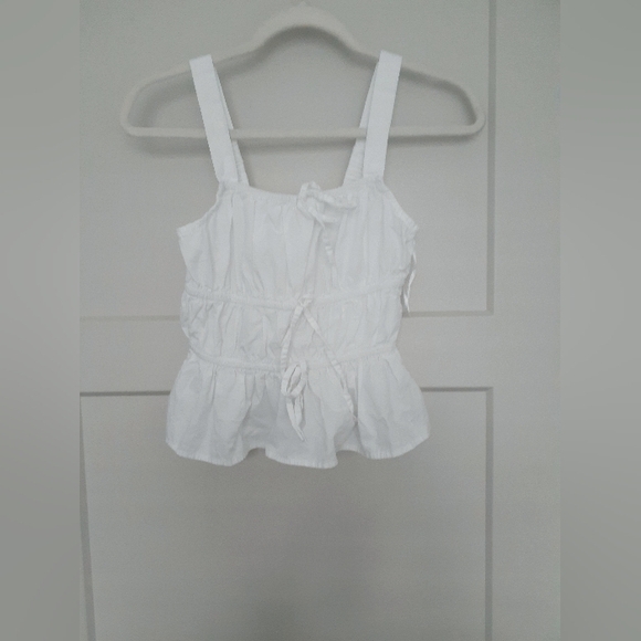 Sim & Sam Tops - Sim & Sam White Sleeveless Peplum Crop Top